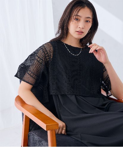 K2PHD03069 a.v.v メッシュレイヤードワンピース