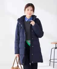 K2UBG10199 a.v.v(アー・ヴェ・ヴェ) フーテッド ロング ダウン コート ネイビー