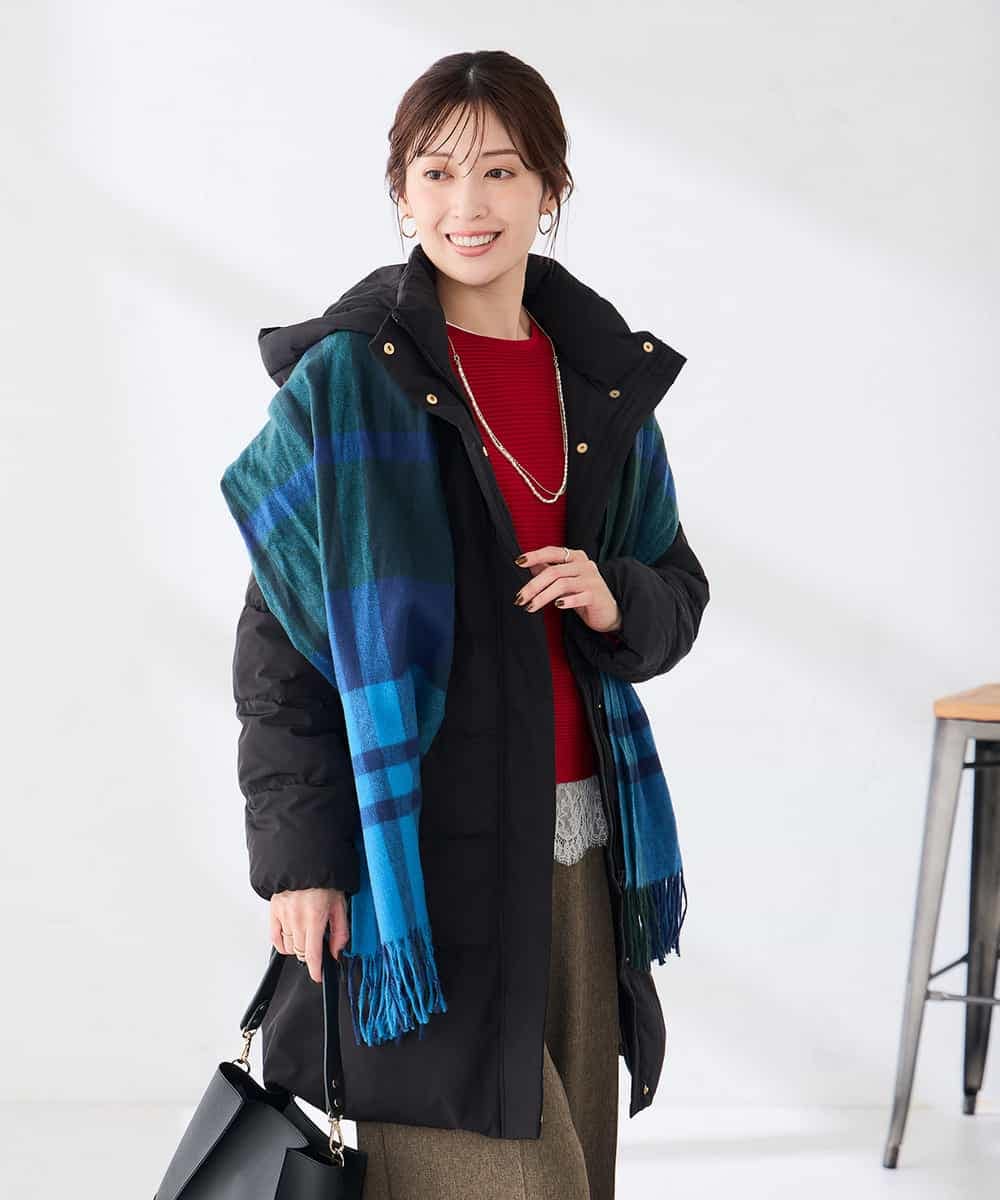 K2UBG10199 a.v.v(アー・ヴェ・ヴェ) フーテッド ロング ダウン コート ネイビー