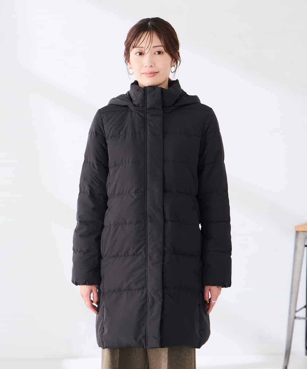K2UBG10199 a.v.v(アー・ヴェ・ヴェ) フーテッド ロング ダウン コート ネイビー