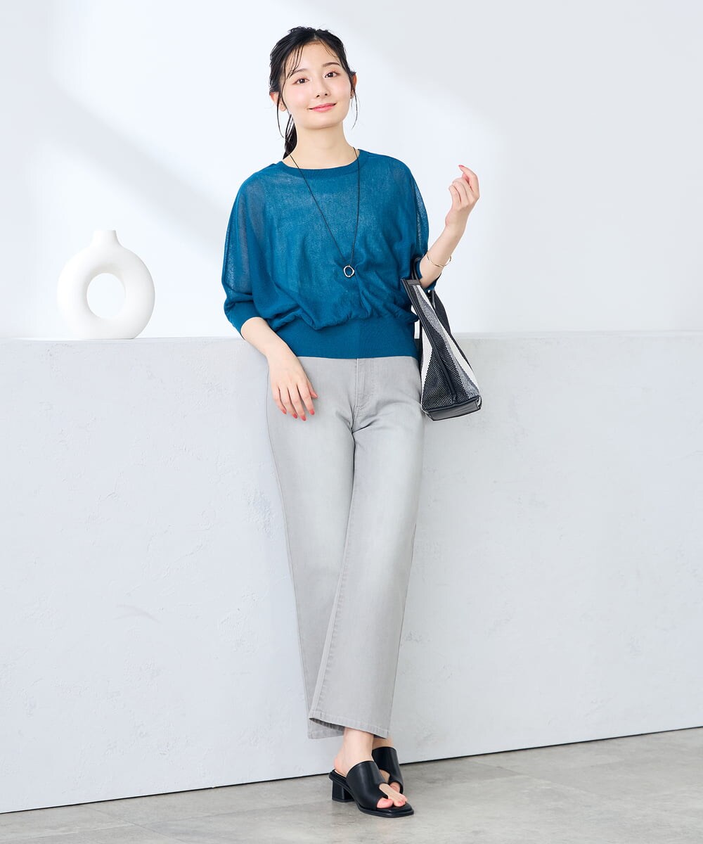 K3CHD18044 a.v.v Elmi(アー・ヴェ・ヴェ) 【低身長サイズ/2WAY】6分袖シアーカーディガン ブラウン