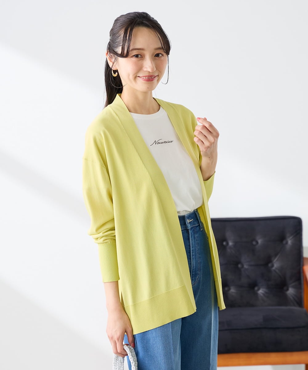 K3KGD28029 a.v.v Elmi(アー・ヴェ・ヴェ) 【低身長サイズ/UVカット/接触冷感】コンパクトロゴTシャツ グレージュ