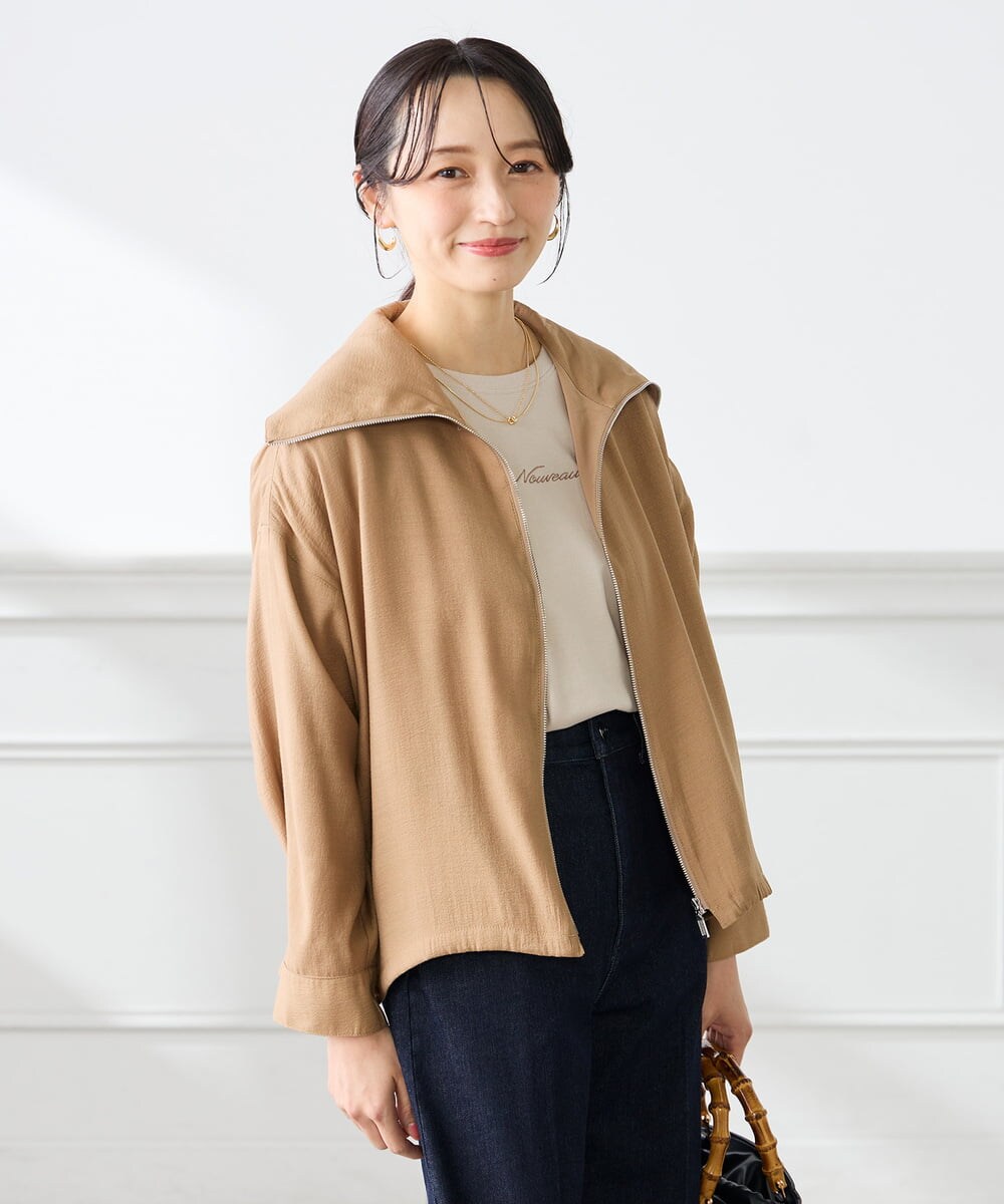 K3KGD28029 a.v.v Elmi(アー・ヴェ・ヴェ) 【低身長サイズ/UVカット/接触冷感】コンパクトロゴTシャツ グレージュ