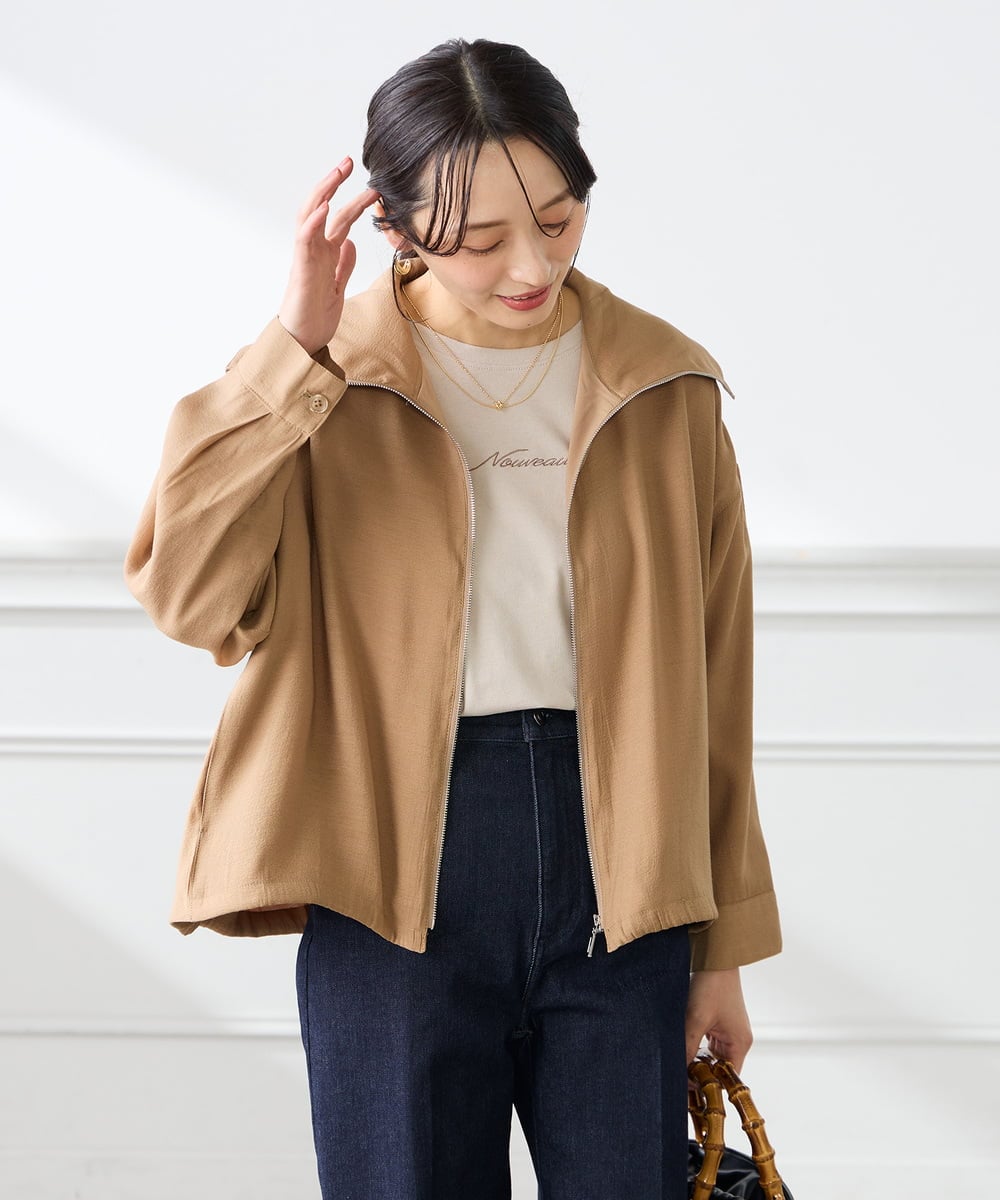 K3KGD28029 a.v.v Elmi(アー・ヴェ・ヴェ) 【低身長サイズ/UVカット/接触冷感】コンパクトロゴTシャツ グレージュ