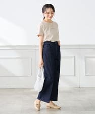 K3KGD28029 a.v.v Elmi(アー・ヴェ・ヴェ) 【低身長サイズ/UVカット/接触冷感】コンパクトロゴTシャツ グレージュ