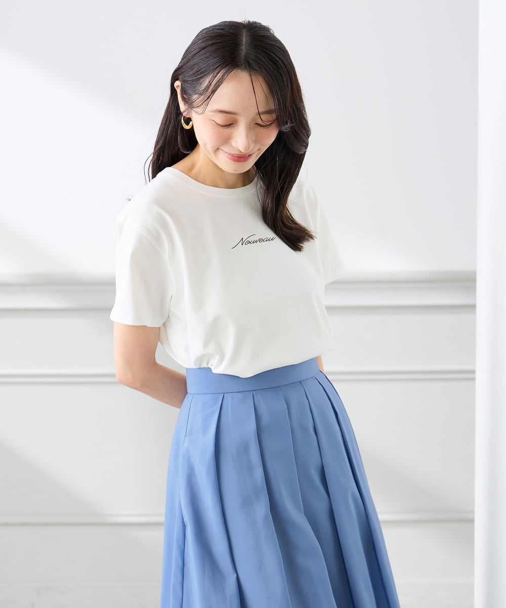 K3KGD28029 a.v.v Elmi(アー・ヴェ・ヴェ) 【低身長サイズ/UVカット/接触冷感】コンパクトロゴTシャツ グレージュ