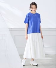 K3KGD30024 a.v.v Elmi(アー・ヴェ・ヴェ) 【低身長サイズ】ロールアップハーフスリーブTシャツ【接触冷感/UVカット/コットン100%】 ライトイエロー