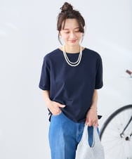 K3KGD30024 a.v.v Elmi(アー・ヴェ・ヴェ) 【低身長サイズ】ロールアップハーフスリーブTシャツ【接触冷感/UVカット/コットン100%】 ライトイエロー