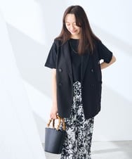 K3KGD30024 a.v.v Elmi(アー・ヴェ・ヴェ) 【低身長サイズ】ロールアップハーフスリーブTシャツ【接触冷感/UVカット/コットン100%】 ライトイエロー