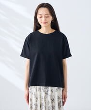 K3KGD30024 a.v.v Elmi(アー・ヴェ・ヴェ) 【低身長サイズ】ロールアップハーフスリーブTシャツ【接触冷感/UVカット/コットン100%】 ライトイエロー