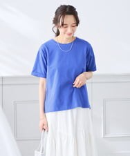 K3KGD30024 a.v.v Elmi(アー・ヴェ・ヴェ) 【低身長サイズ】ロールアップハーフスリーブTシャツ【接触冷感/UVカット/コットン100%】 ライトイエロー