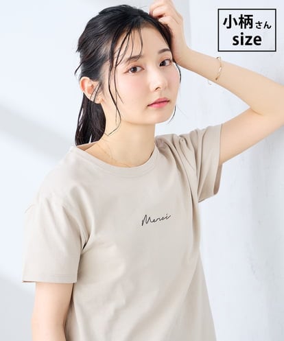 K3KHD54029  【低身長サイズ】コンパクトロゴTシャツ【接触冷感/UVカット/コットン100%】
