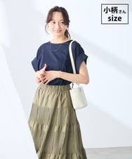 K3KHD57044 a.v.v Elmi(アー・ヴェ・ヴェ) 【低身長サイズ】ボリュームスリーブフレアカットソー ネイビー