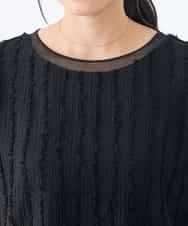 K3KHD62044 a.v.v Elmi(アー・ヴェ・ヴェ) 【低身長サイズ】縦柄ジャガードトップス アイボリー