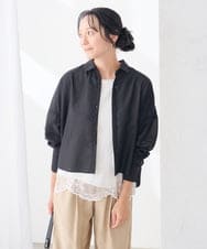 K3KID33044 a.v.v Elmi(アー・ヴェ・ヴェ) 【低身長サイズ】ウェーブレースヘムTシャツ ブラウン