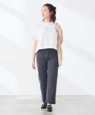 K3KID48035 a.v.v Elmi(アー・ヴェ・ヴェ) 【低身長サイズ/接触冷感】クロップドロゴTシャツ ホワイト