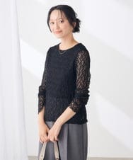 K3KKD04035 a.v.v Elmi(アー・ヴェ・ヴェ) 【低身長サイズ/n.n.days様ご紹介】ストレッチ レース トップス アイボリー
