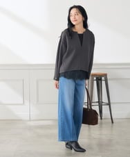 K3KKD35049 a.v.v Elmi(アー・ヴェ・ヴェ) 【低身長サイズ】ダンボール スキッパー プルオーバー ブラウン