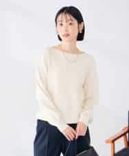 K6FAG17039 a.v.v(アー・ヴェ・ヴェ) 【WEB限定】ボートネック パフスリーブ ニット【洗える/麗しニット】 アイボリー