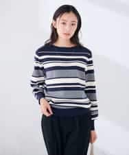 K6FAG17039 a.v.v(アー・ヴェ・ヴェ) 【WEB限定】ボートネック パフスリーブ ニット【洗える/麗しニット】 ブラック