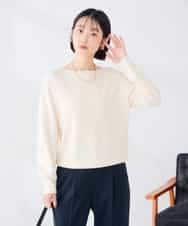 K6FAG17039 a.v.v(アー・ヴェ・ヴェ) 【WEB限定】ボートネック パフスリーブ ニット【洗える/麗しニット】 ブラック