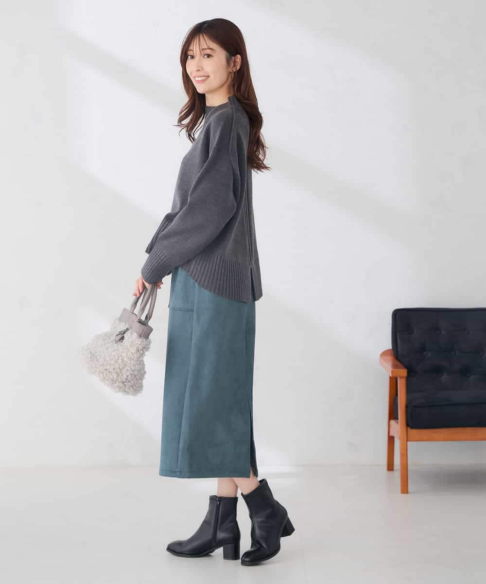 K6FAG18044 a.v.v(アー・ヴェ・ヴェ) 【WEB限定】クロップドバックスリットニット レッド