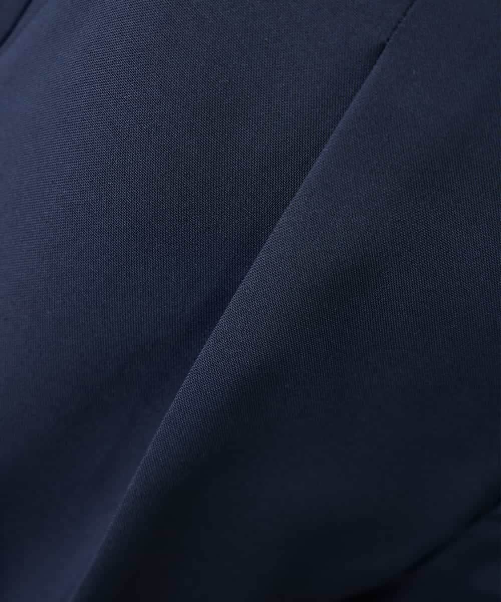 KALFE22079 a.v.v Elmi(アー・ヴェ・ヴェ) 【低身長サイズ/UVカット】リネンライクストレッチワイドパンツ【洗える】 ネイビー