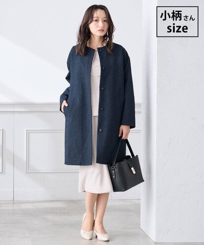 KAUCD02129 a.v.v Elmi 【低身長サイズ】ジャガードノーカラーコート