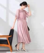 KBEGF10159 a.v.v(アー・ヴェ・ヴェ) 【結婚式/お呼ばれに】レースドッキングワンピース スモーキーピンク