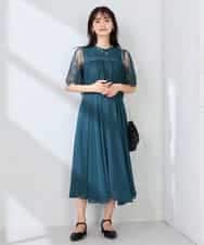 KBEGF10159 a.v.v(アー・ヴェ・ヴェ) 【結婚式/お呼ばれに】レースドッキングワンピース スモーキーピンク