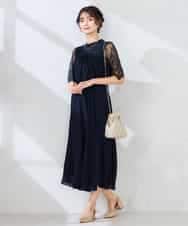 KBEGF10159 a.v.v(アー・ヴェ・ヴェ) 【結婚式/お呼ばれに】レースドッキングワンピース スモーキーピンク