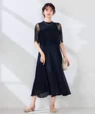 KBEGF10159 a.v.v(アー・ヴェ・ヴェ) 【結婚式/お呼ばれに】レースドッキングワンピース スモーキーピンク