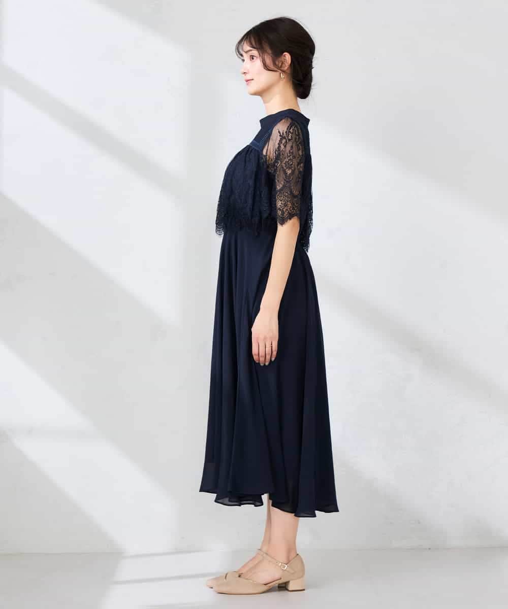 KBEGF10159 a.v.v(アー・ヴェ・ヴェ) 【結婚式/お呼ばれに】レースドッキングワンピース スモーキーピンク