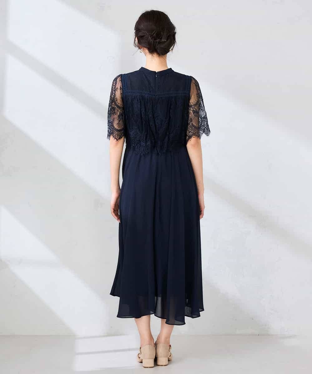 KBEGF10159 a.v.v(アー・ヴェ・ヴェ) 【結婚式/お呼ばれに】レースドッキングワンピース スモーキーピンク