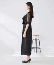 KBEGF12149 a.v.v(アー・ヴェ・ヴェ) 【結婚式/お呼ばれに】ラッフルティアードオールインワンドレス スモーキーブルー