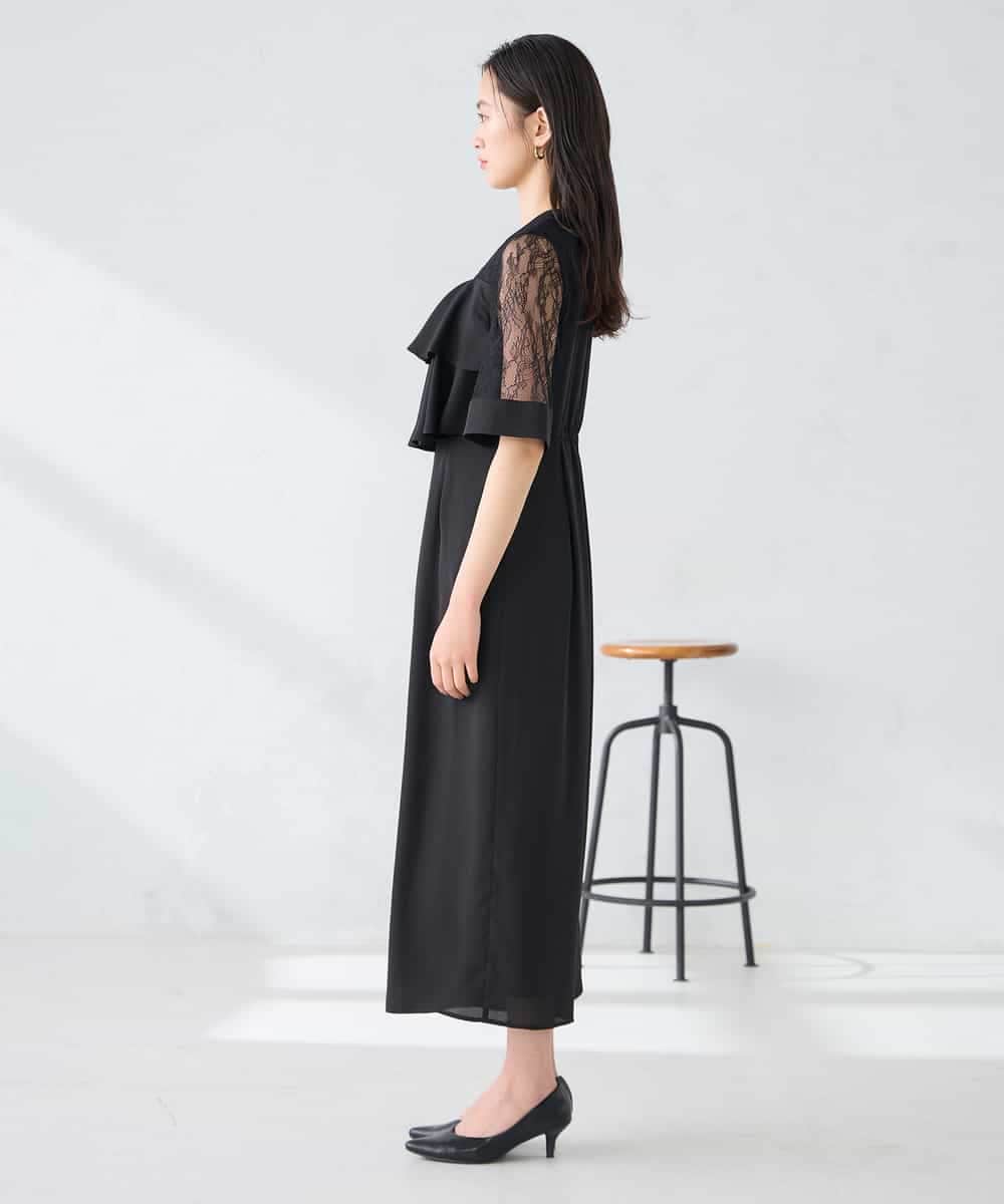 KBEGF12149 a.v.v(アー・ヴェ・ヴェ) 【結婚式/お呼ばれに】ラッフルティアードオールインワンドレス スモーキーブルー