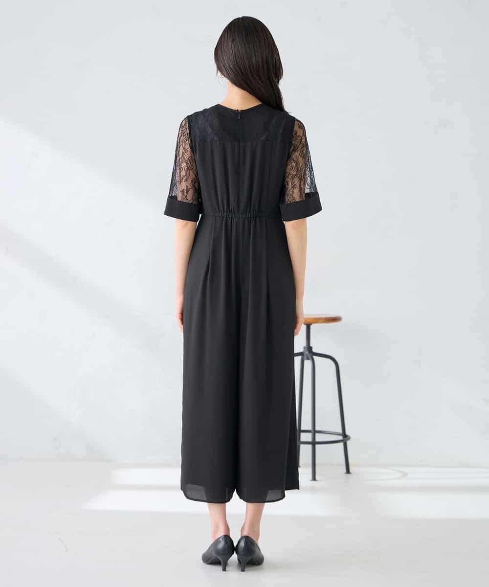 KBEGF12149 a.v.v(アー・ヴェ・ヴェ) 【結婚式/お呼ばれに】ラッフルティアードオールインワンドレス スモーキーブルー