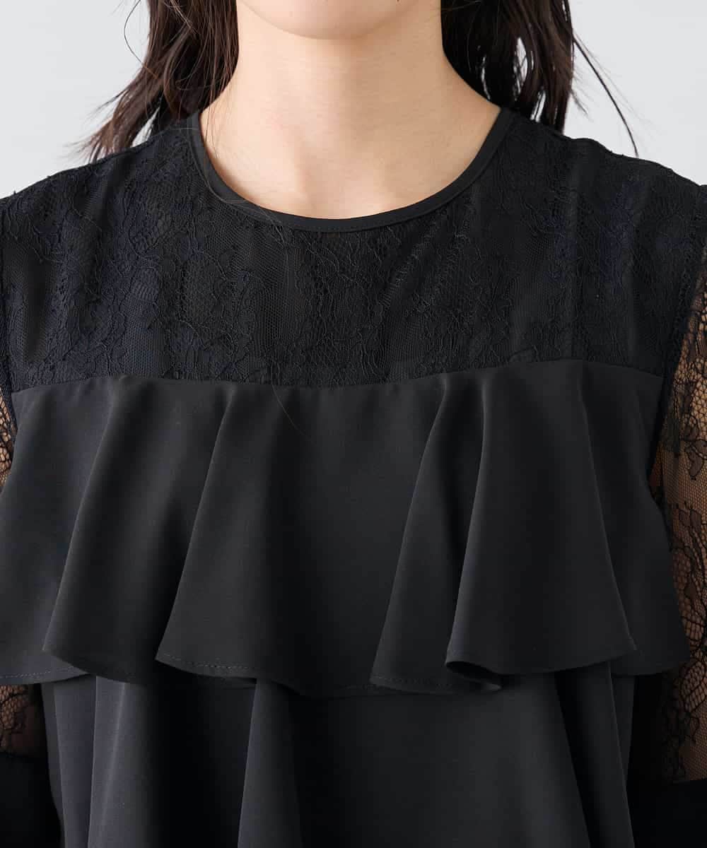 KBEGF12149 a.v.v(アー・ヴェ・ヴェ) 【結婚式/お呼ばれに】ラッフルティアードオールインワンドレス スモーキーブルー