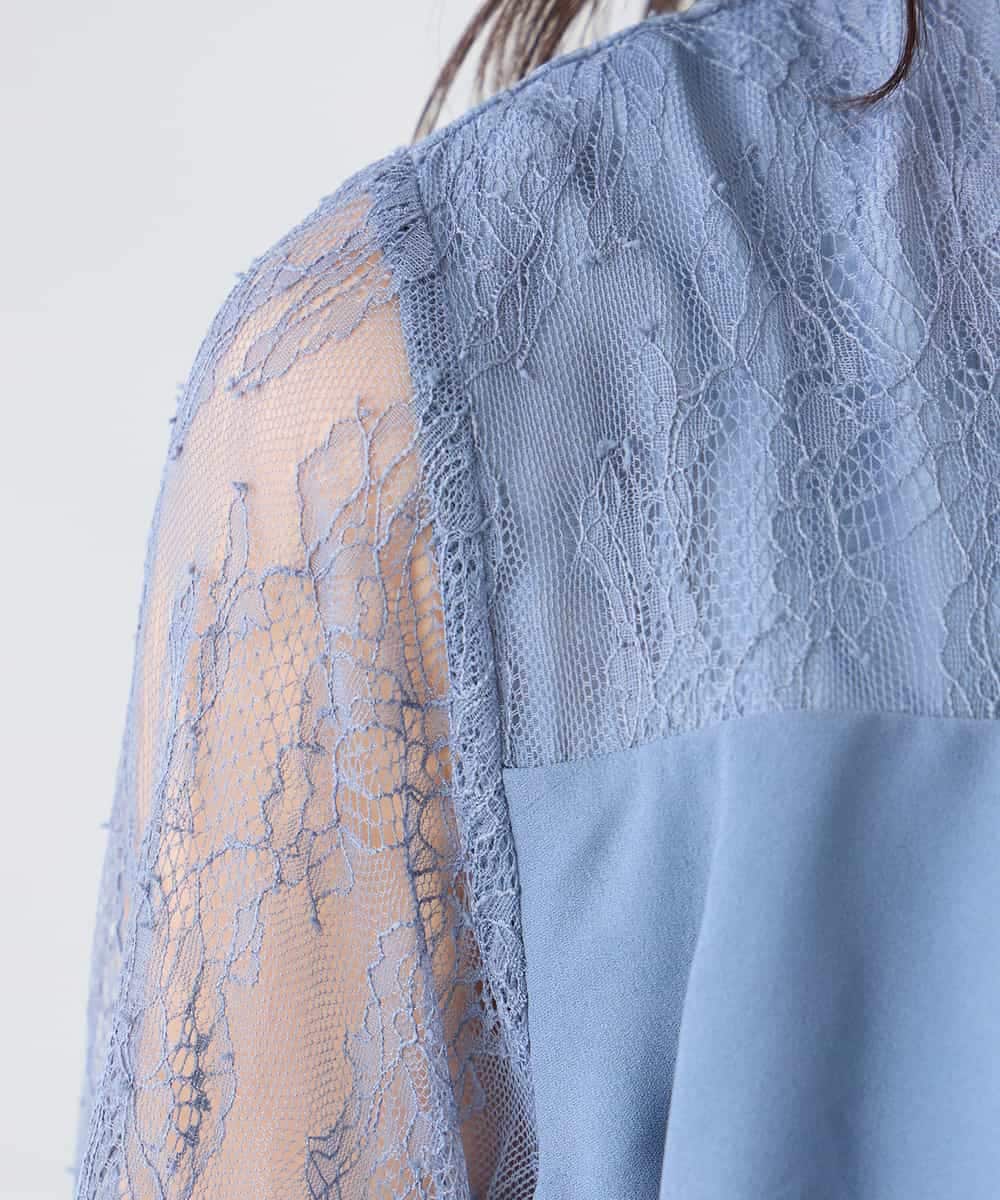 KBEGF12149 a.v.v(アー・ヴェ・ヴェ) 【結婚式/お呼ばれに】ラッフルティアードオールインワンドレス スモーキーブルー