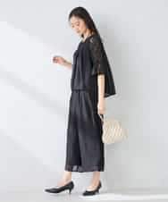 KBEGF13149 a.v.v(アー・ヴェ・ヴェ) 【結婚式/お呼ばれに】レースドッキングブラウス・パンツセットアップ ブルー