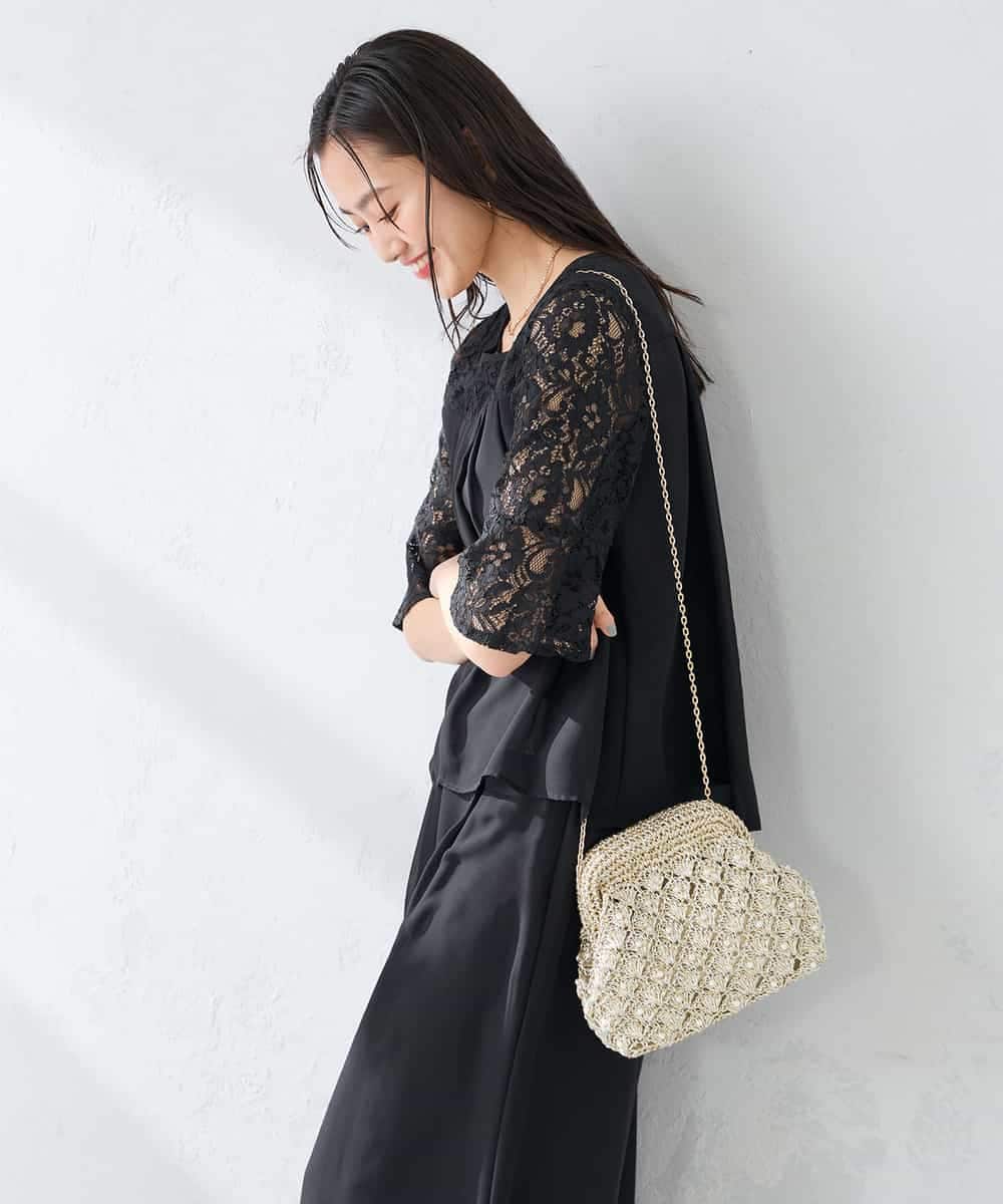 KBEGF13149 a.v.v(アー・ヴェ・ヴェ) 【結婚式/お呼ばれに】レースドッキングブラウス・パンツセットアップ ブルー