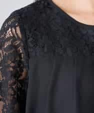 KBEGF13149 a.v.v(アー・ヴェ・ヴェ) 【結婚式/お呼ばれに】レースドッキングブラウス・パンツセットアップ ブルー