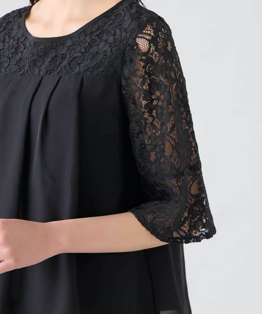 KBEGF13149 a.v.v(アー・ヴェ・ヴェ) 【結婚式/お呼ばれに】レースドッキングブラウス・パンツセットアップ ブルー