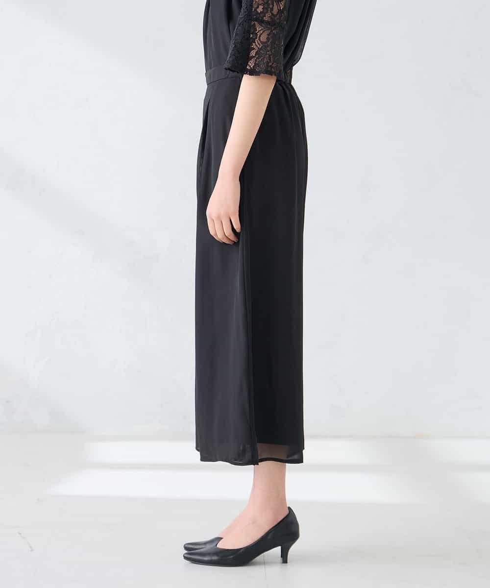 KBEGF13149 a.v.v(アー・ヴェ・ヴェ) 【結婚式/お呼ばれに】レースドッキングブラウス・パンツセットアップ ブルー
