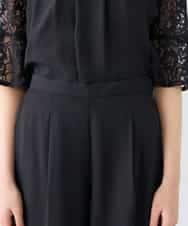 KBEGF13149 a.v.v(アー・ヴェ・ヴェ) 【結婚式/お呼ばれに】レースドッキングブラウス・パンツセットアップ ブルー