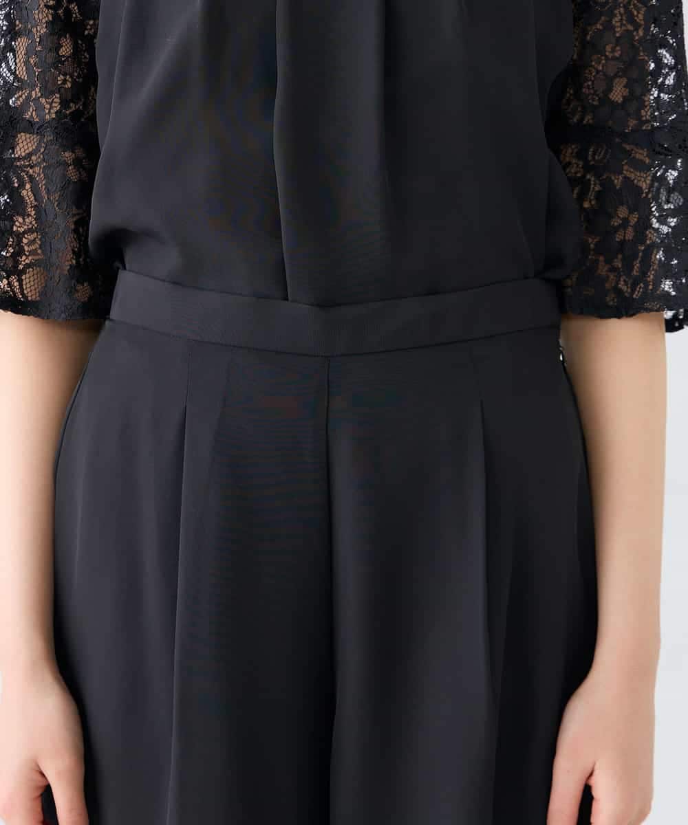 KBEGF13149 a.v.v(アー・ヴェ・ヴェ) 【結婚式/お呼ばれに】レースドッキングブラウス・パンツセットアップ ブルー