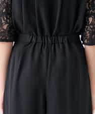 KBEGF13149 a.v.v(アー・ヴェ・ヴェ) 【結婚式/お呼ばれに】レースドッキングブラウス・パンツセットアップ ブルー