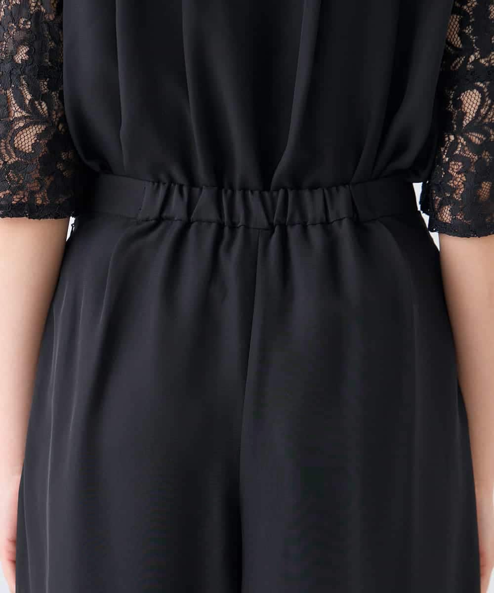 KBEGF13149 a.v.v(アー・ヴェ・ヴェ) 【結婚式/お呼ばれに】レースドッキングブラウス・パンツセットアップ ブルー