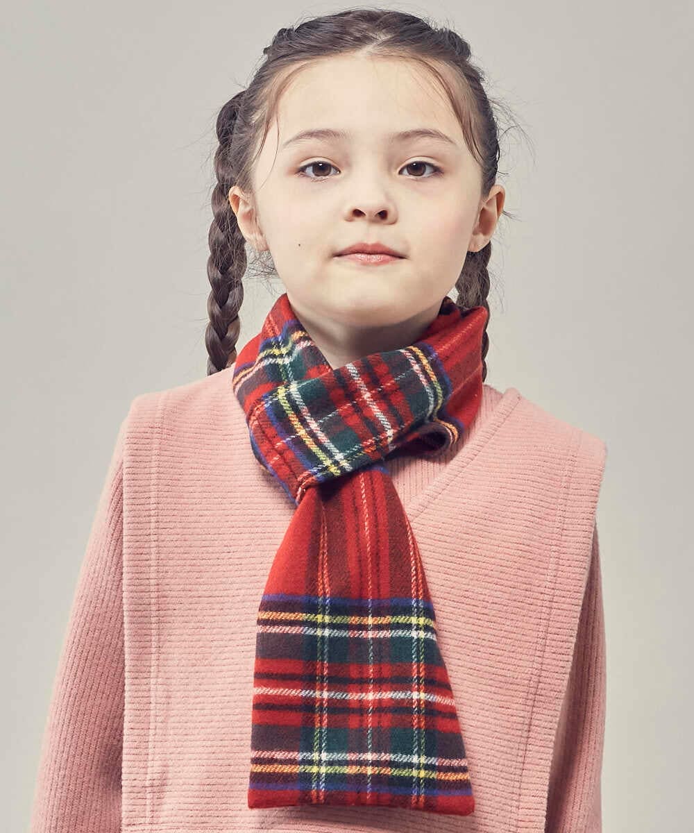KG3AS23016 a.v.v KIDS(アー・ヴェ・ヴェ) [KIDS]チェック柄ティペット ベージュ