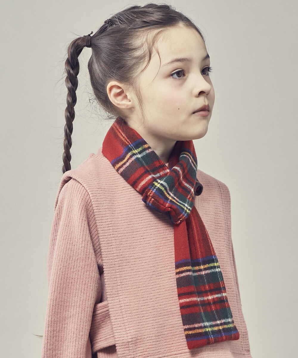 KG3AS23016 a.v.v KIDS(アー・ヴェ・ヴェ) [KIDS]チェック柄ティペット ベージュ